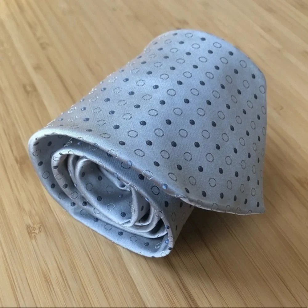 DKNY Silk Tie In Light Silver/Grey